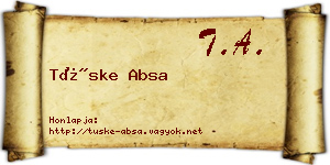 Tüske Absa névjegykártya